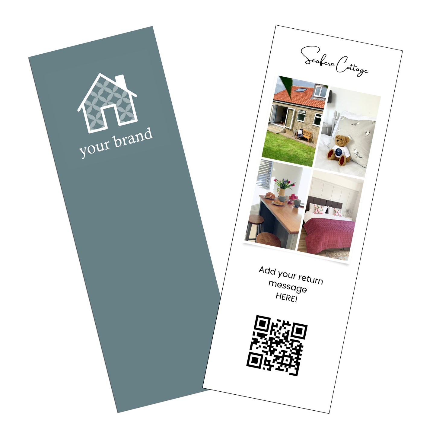 Business card bookmarks for hospitality
