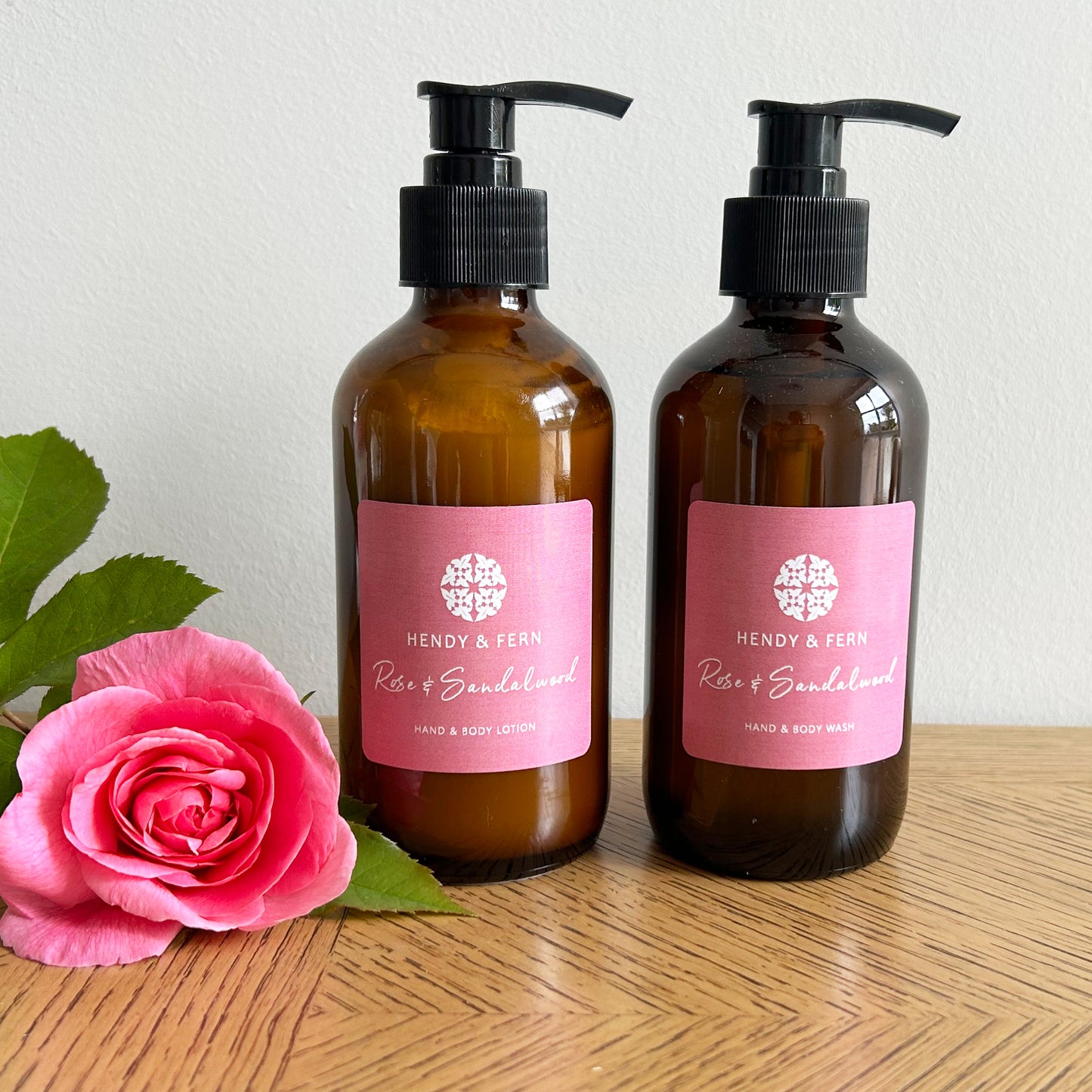 liquid hand soap and lotion rose and sandalwood