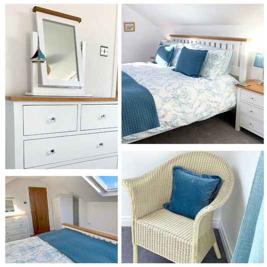 template showcasing styled photos at a holiday cottage