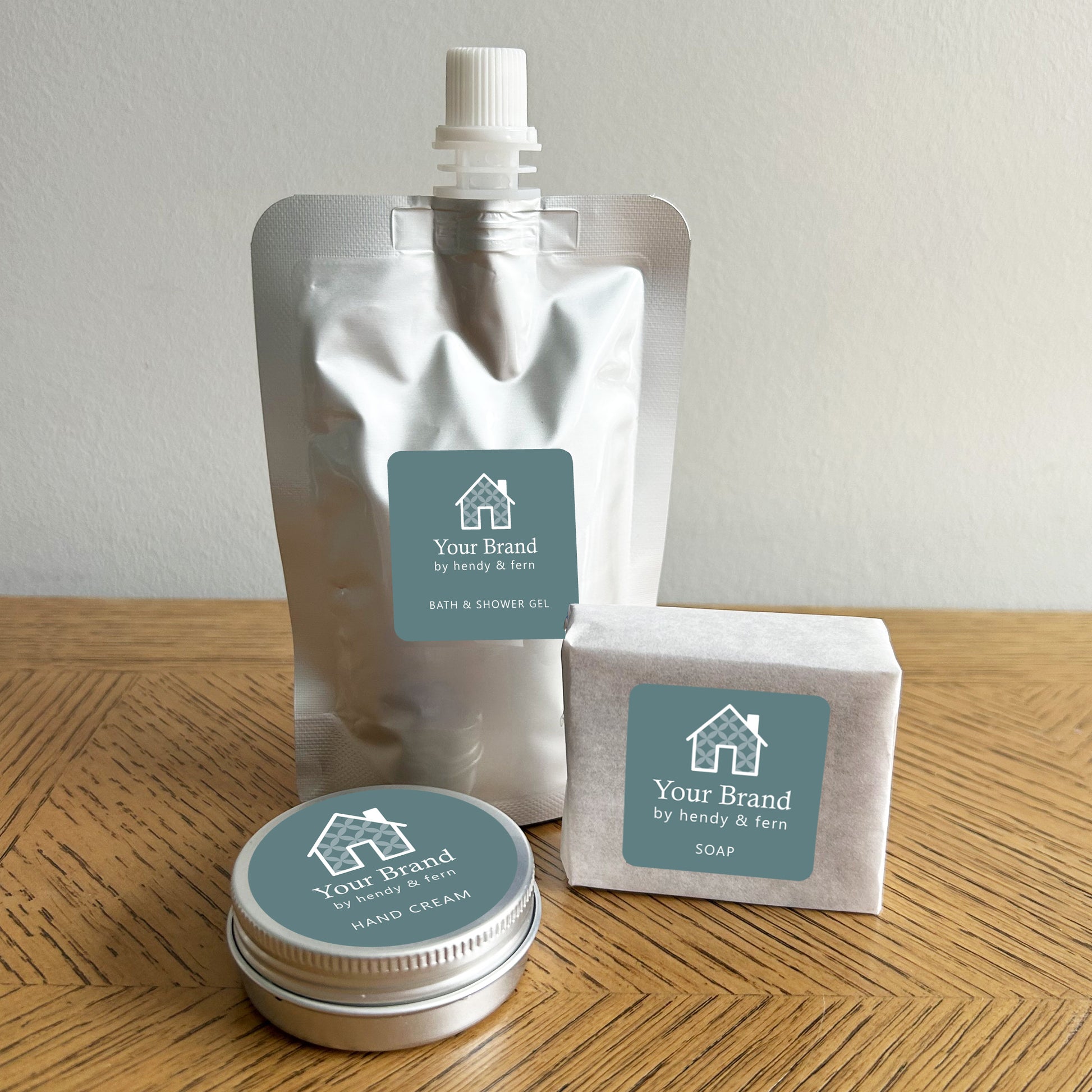 luxury branded toiletries featuring custom logos